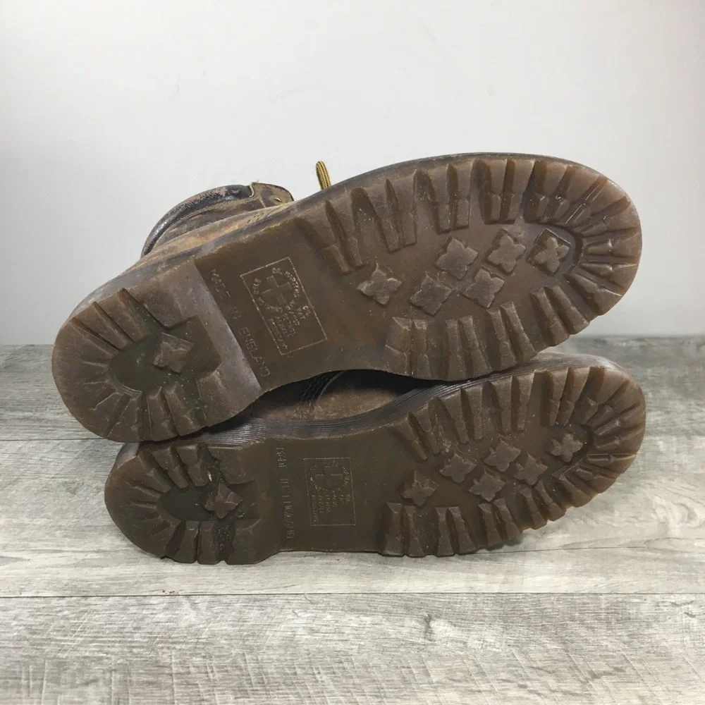 Vintage Dr. Martens 939 Ben Crazy Horse Brown Leather Combat Men’s Boots Size 8